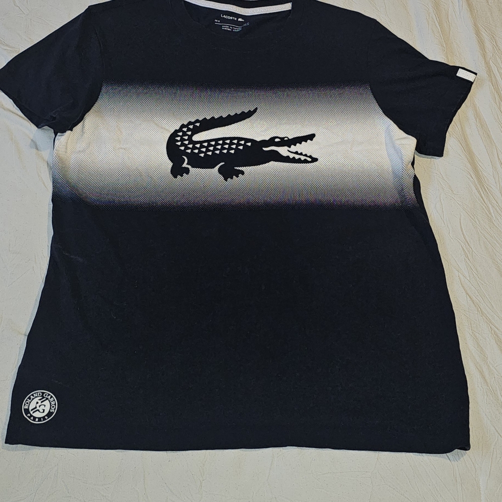 Lacoste Black and White T-Shirt with Logo